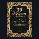 30th Birthday - Leopard Print Invitation<br><div class="desc">30th Birthday Invitation.
Elegant black white design with faux glitter gold. Features leopard cheetah animal print and script font. Perfect for an elegant birthday party. Can be personalized into any year! Message me if you need further customization.</div>