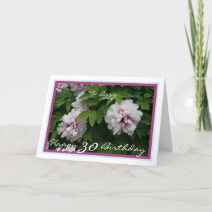 30th Birthday Liz Elizabeth Peonies Elegant Modern Card