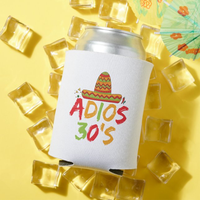30th Birthday Mexican Party Cinco de Mayo Fiesta   Can Cooler (In Situ Summer)