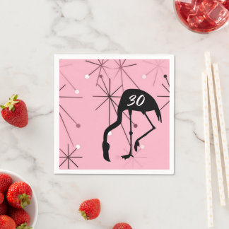 30th Birthday MidCentury Modern Atomic Starburst Napkins