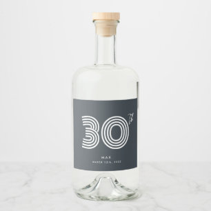 30th Birthday Minimalist Liquor Bottle Label