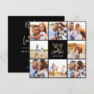 30th birthday modern black and gold photo collage