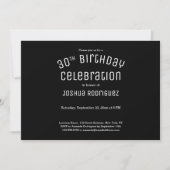 30th Birthday Modern Black White Geometric Pattern Invitation (Front)