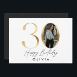 30th Birthday Modern Gold photo elegant stylish In Invitation<br><div class="desc">30th Birthday Modern Gold photo elegant stylish party invite design.</div>