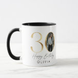 30th Birthday Modern Gold photo elegant stylish Mug<br><div class="desc">30th Birthday Modern Gold photo elegant stylish partyfavir gift design.</div>