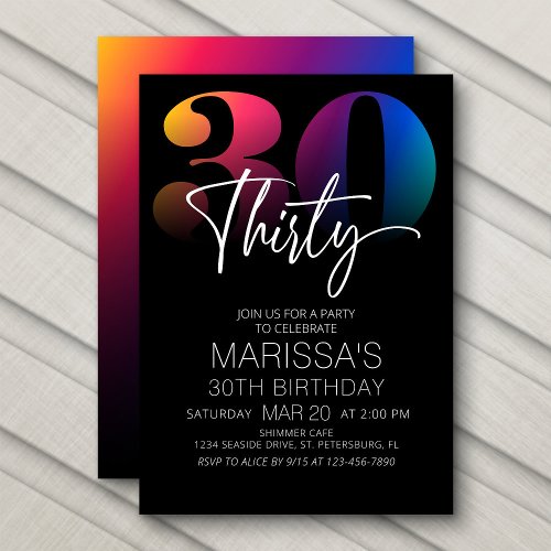 30th Birthday Modern Invitation