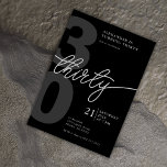 30th Birthday Modern Minimalist Black Gray Invitation<br><div class="desc">Celebrate a milestone birthday in style with this modern and minimalist 30th birthday invitation. Featuring a monochromatic black design, this invitation is sure to make a statement. The sleek thirty script adds a touch of sophistication to the design. Perfect for a gender-neutral celebration, this simple yet stylish invitation is ideal...</div>