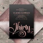 30th Birthday Modern Script Invitation<br><div class="desc">Set the tone for a chic celebration with our elegant black and rose gold 30th birthday invitation. Featuring bold, retro typography and a sleek design, this invitation exudes a glamorous and stylish vibe—perfect for a women's 30th birthday party. Choose to order printed invitations or download digital invitations for instant access....</div>