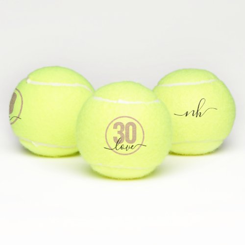 30th Birthday Monogrammed Custom  Tennis Balls