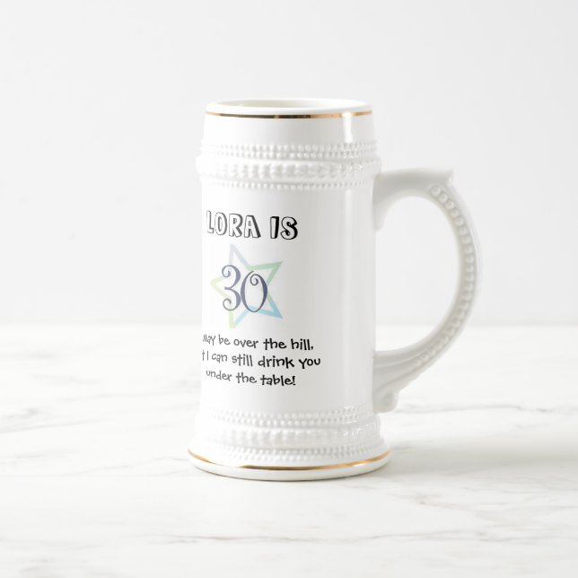 30th Birthday Mug- Customized Beer Stein (Right)