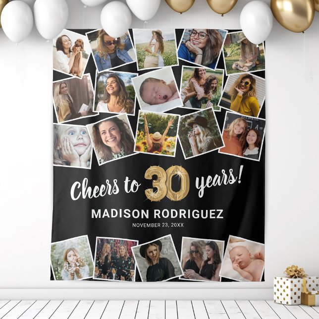 30th Birthday Multi Photo Backdrop (Creator Uploaded)