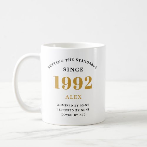 30th Birthday Name 1992 Elegant Chic Coffee Mug