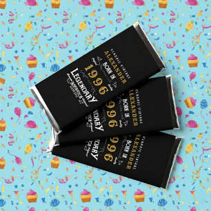 30th Birthday Name 1996 Black Gold Legend Hershey Bar Favors