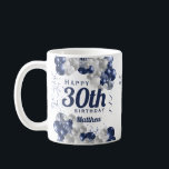 30th Birthday Navy Balloons Coffee Mug<br><div class="desc">A gorgeous navy and silver balloon happy 30th (or any age) birthday mug. This fabulous design is the perfect way to wish someone a happy thirtieth birthday (or change the age!) Personalize with our own custom name and message. Blue colored typography and gorgeous navy blue and silver balloons.</div>