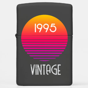 30th Birthday Neon Sun Retro Stripe Zippo Lighter
