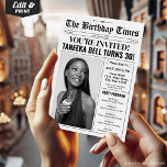 30th Birthday Newspaper Invitation with Program<br><div class="desc">30th Birthday Invitation Newspaper with Program - Celebrate in style with our customizable 30th Birthday Invitation: The Newspaper theme! Easily print or download for your convenience. Everyone will love its timeless charm and personalized touch. Order now and let the party begin!</div>