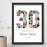30th Birthday Number 30 Custom Photo Collage Poster<br><div class="desc">Celebrate 30th birthday with this personalized number 30 photo collage poster. This customizable gift is also perfect for wedding anniversary. It's a great way to display precious memories from your wedding and married life. The poster features a collage of photos capturing those special moments, and it can be customized with...</div>