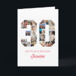 30th Birthday Number 30 Photo Collage Personalized Card<br><div class="desc">Celebrate momentous 30th Birthday with this cute card. It's a personalized photo collage birthday card that allows you to create a truly unique and memorable design. This customizable template lets you insert your own cherished photos, capturing the precious moments throughout the year. This custom card is perfect for commemorating your...</div>