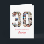 30th Birthday Number 30 Photo Collage Personalized Card<br><div class="desc">Celebrate momentous 30th Birthday with this cute card. It's a personalized photo collage birthday card that allows you to create a truly unique and memorable design. This customizable template lets you insert your own cherished photos, capturing the precious moments throughout the year. This custom card is perfect for commemorating your...</div>