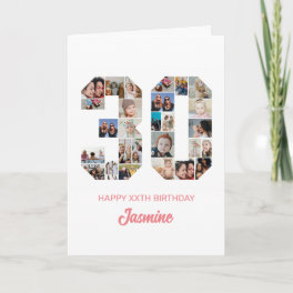 30th Birthday Number 30 Photo Collage Personalized Card
