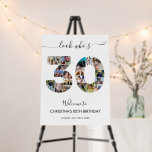 30th Birthday Number 30 Photo Collage Welcome Foam Board<br><div class="desc">Mark thirty years of wonderful memories and adventures with this captivating 30th Birthday Number Photo Collage. This customizable template is the perfect blend of creativity and sentiment, allowing you to create a truly memorable gift for your loved one's special day. Capture the essence of ten incredible years in a single...</div>