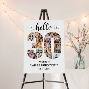 30th Birthday Number 30 Photo Collage White Foam Board