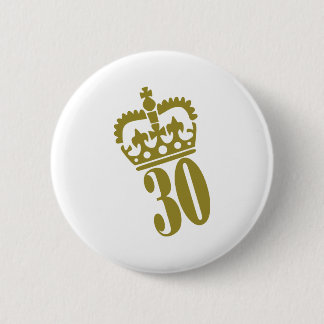 30th Birthday - Number – Thirty Pinback Button