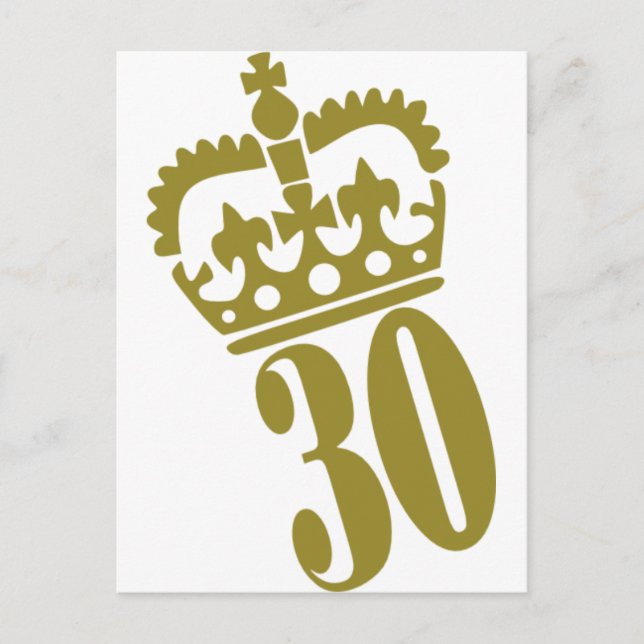 30th Birthday - Number – Thirty Postcard (Front)
