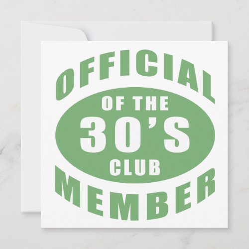 30th Birthday Official Member Personalized Invite