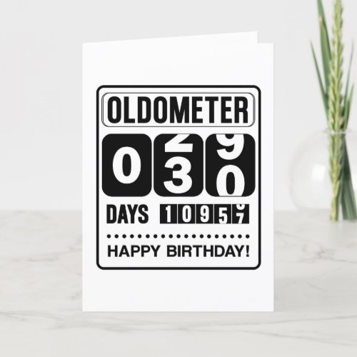 30th Birthday Oldometer Card