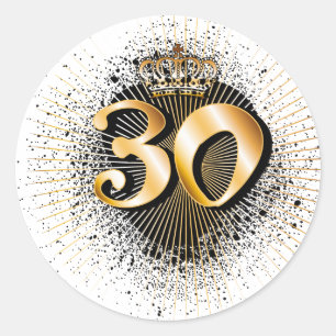 30th Birthday or Anniversary Classic Round Sticker