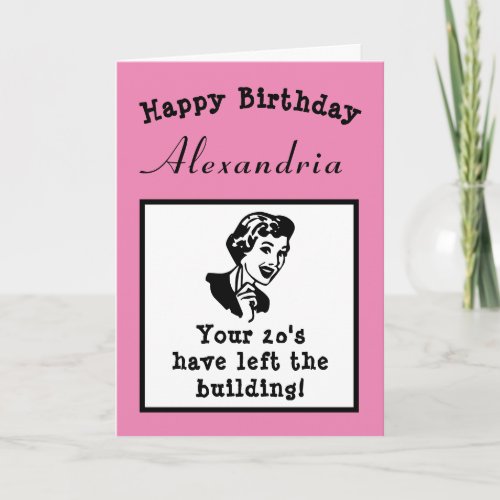 30th Birthday Over The Hill Funny Personalized Card