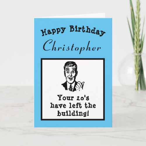 30th Birthday Over The Hill Funny Personalized Card
