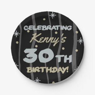 30th Birthday Party Add Your Name Paper Plates