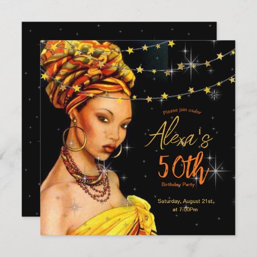 30th Birthday Party African American Girl Invitati Invitation