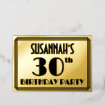 [ Thumbnail: 30th Birthday Party — Art Deco Look “30” + Name Invitation ]