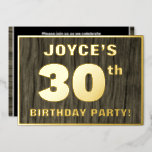 [ Thumbnail: 30th Birthday Party: Bold, Faux Wood Grain Pattern Invitation ]