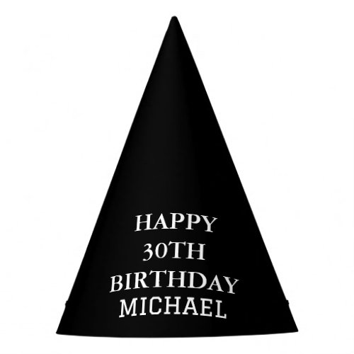 30th Birthday Party Celebration Black Adult Party Hat