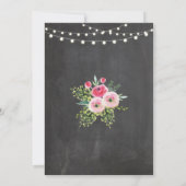 30th Birthday Party Chalkboard Floral Pink Invite (Back)