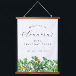 30th Birthday Party December Birth Flower Welcome Hanging Tapestry<br><div class="desc">Elegant winter watercolor green holly sprigs create a beautiful greenery border at the bottom of this birthday party welcome sign,  Holly is the December birth flower. A trendy font combination gives it a modern vibe. All of the text is editable.</div>
