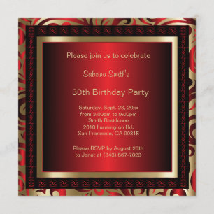 30th Birthday Party DIY Text Invitation