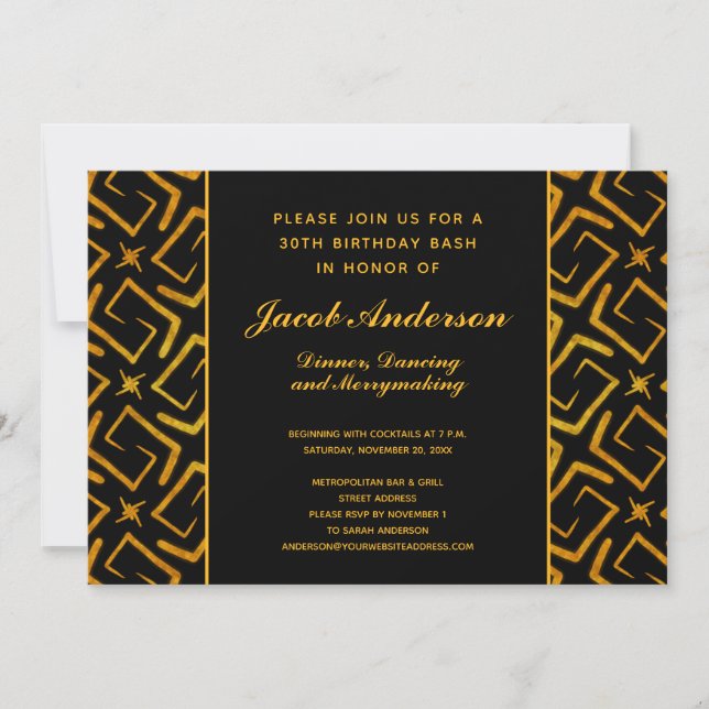 30th Birthday Party Elegant Dinner and Dancing Invitation (Front)