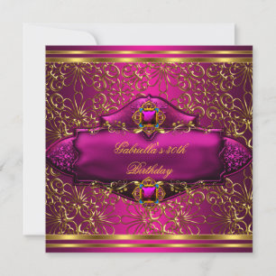 30th Birthday Party Exotic Pink Gold Invitation