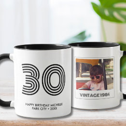 30th Birthday Party Favor Vintage Year Mug