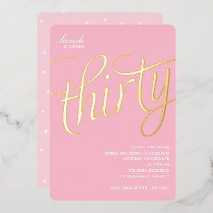 30th Birthday Party Foil Invitation