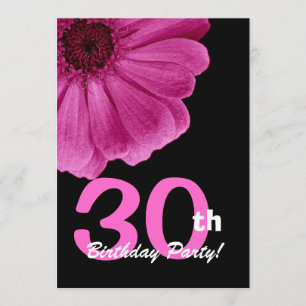 30th Birthday Party For Her Pink Daisy W1816 Invitation