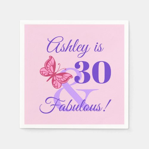 30th Birthday Party For Women Napkins
