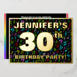 [ Thumbnail: 30th Birthday Party — Fun, Colorful Music Symbols Invitation ]
