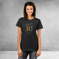 30th Birthday Party Gold Script Black