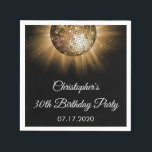 30th Birthday Party Gold Sparkle Disco Ball Napkins<br><div class="desc">30th Birthday Party Gold Disco Ball Party Napkins. These Gold and Black Sparkle Disco Ball Thirtieth Birthday Party Napkins are perfect for a modern 70's themed turning 30 Gold Birthday Disco Dance Party. Please contact the designer for matching customized items.</div>